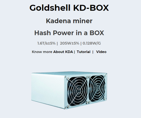 Goldshell Miner KD Box KDA Mining Machine 1.6T การบริโภค 205W เสียงรบกวนต่ำ